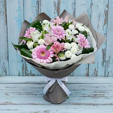 Букет цветов из:  Герберы, Альстромерии и Хризантемы в Санино