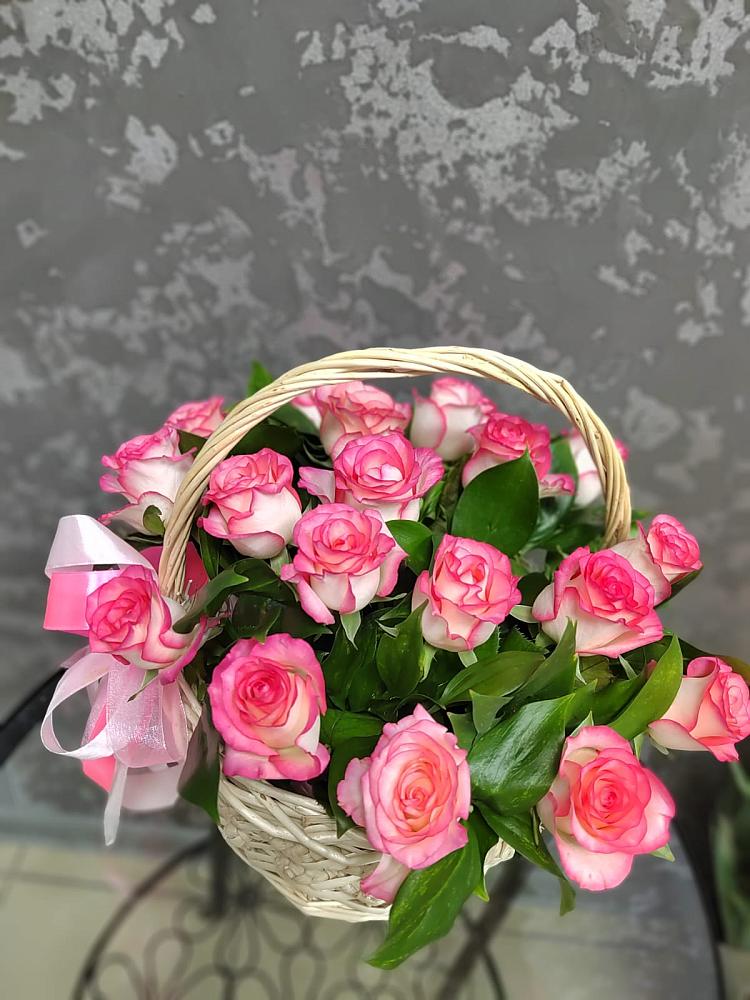 Цветочная композиция из Розы в корзине в Санино