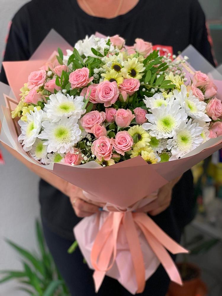 Букет цветов из: Розы и Хризантемы в Санино