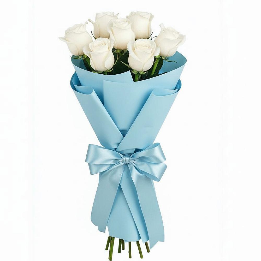 Букет 7 белых роз Проуд в Санино