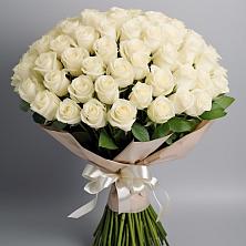 Букет 101 беля роза Белоснежка в Санино