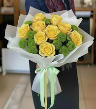 Букет цветов из:  Хризантемы и Розы в Санино