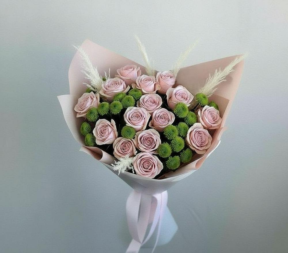 Букет цветов из: Розы и Хризантемы в Санино