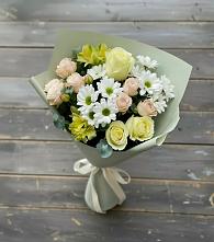 Букет цветов из:  Альстромерии, Розы и Хризантемы в Санино