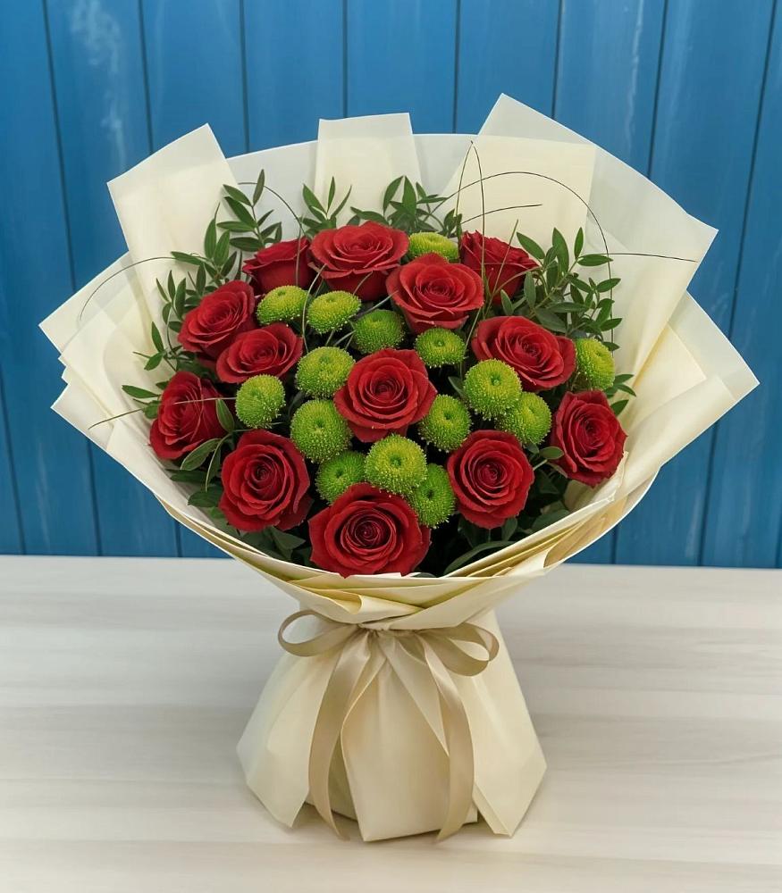 Букет цветов из: Розы и Хризантемы в Санино